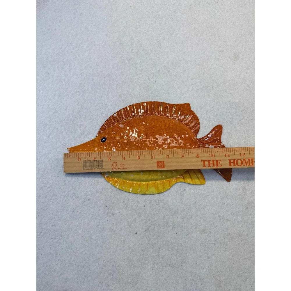 Set of 4 Colorful Metal Tropical Fish Wall Art 10.5in Coastal Nautical Decor